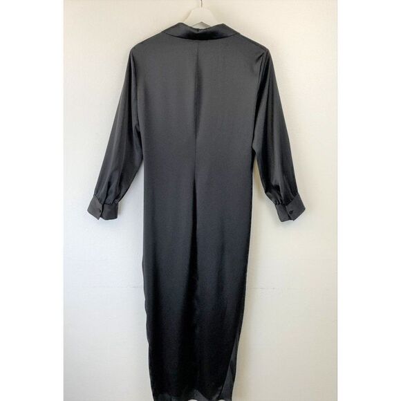NWT Theory Ruched Shirt Satin Dress - Picture 4 of 13